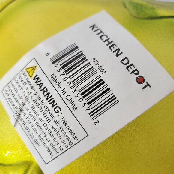 Kitchen Depot Art Glass Apple Print Square Appetizer Platter Serving Dish NEW - Picture 4 of 6